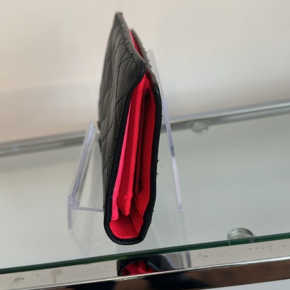 Chanel Black Quilted Lambskin Ligne Cambon Vertical Wallet with Pink Interior - Picture 3 of 16